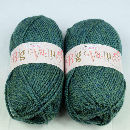 Chunky Knitting Yarn Wool Acrylic Pack of 2 ( 2 x 100g) - Seaspray