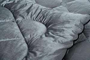 Glamour Opulent Coverless Velvet Duvet - Silver