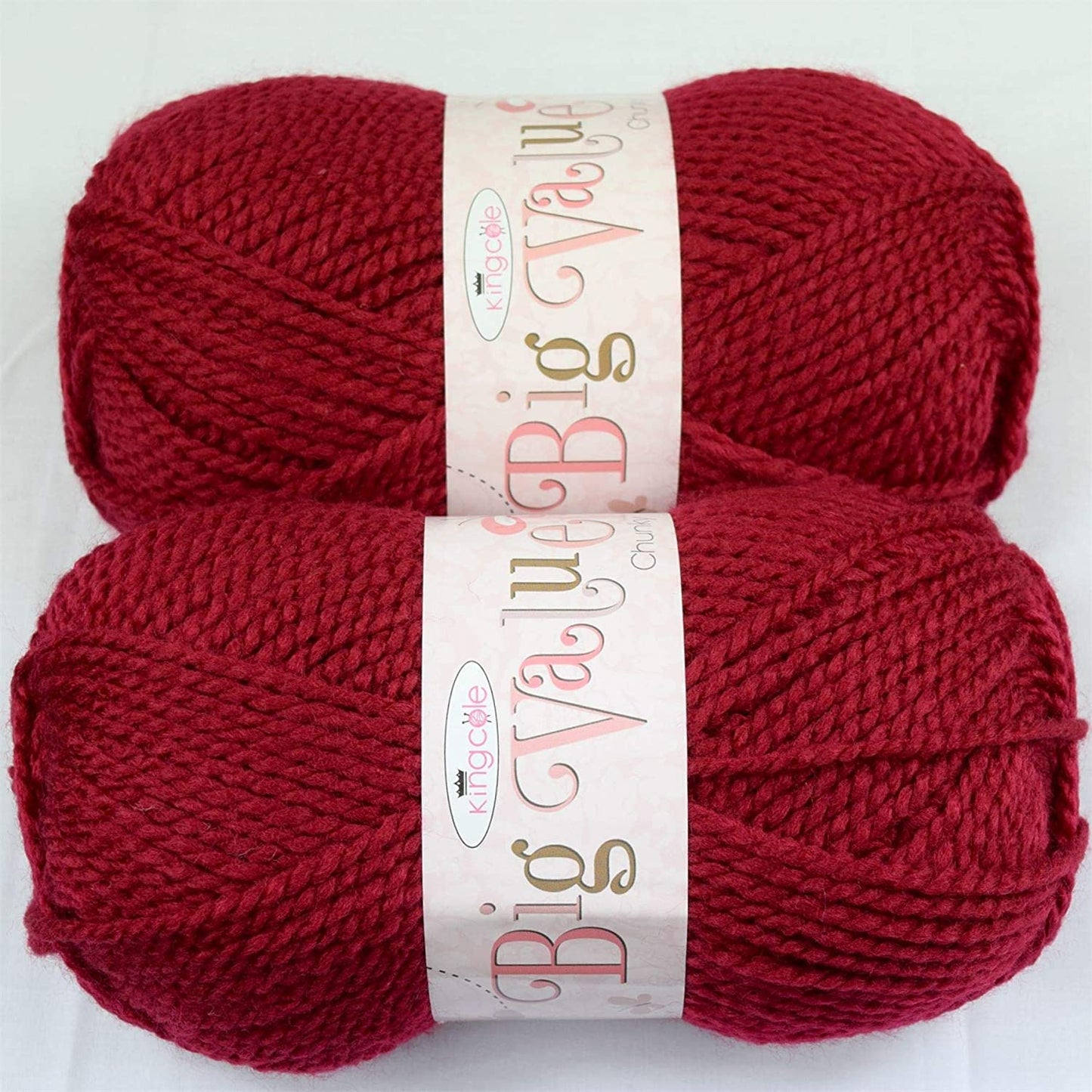 Chunky Knitting Yarn Wool Acrylic Pack of 2 ( 2 x 100g) - Wine