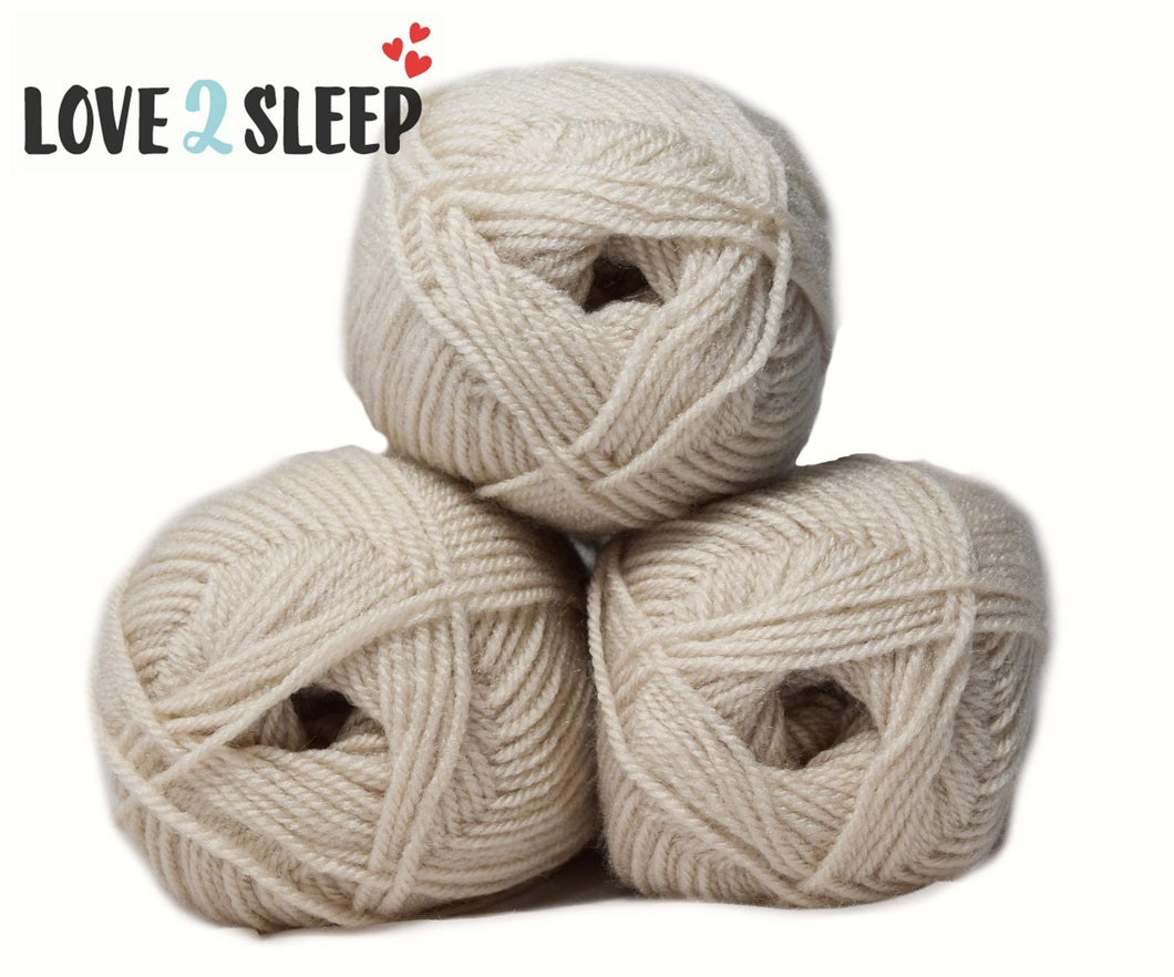Premier Value Baby Double Knit Yarn Wool Acrylic Pack of 3 ( 3 x 100g) - Almond