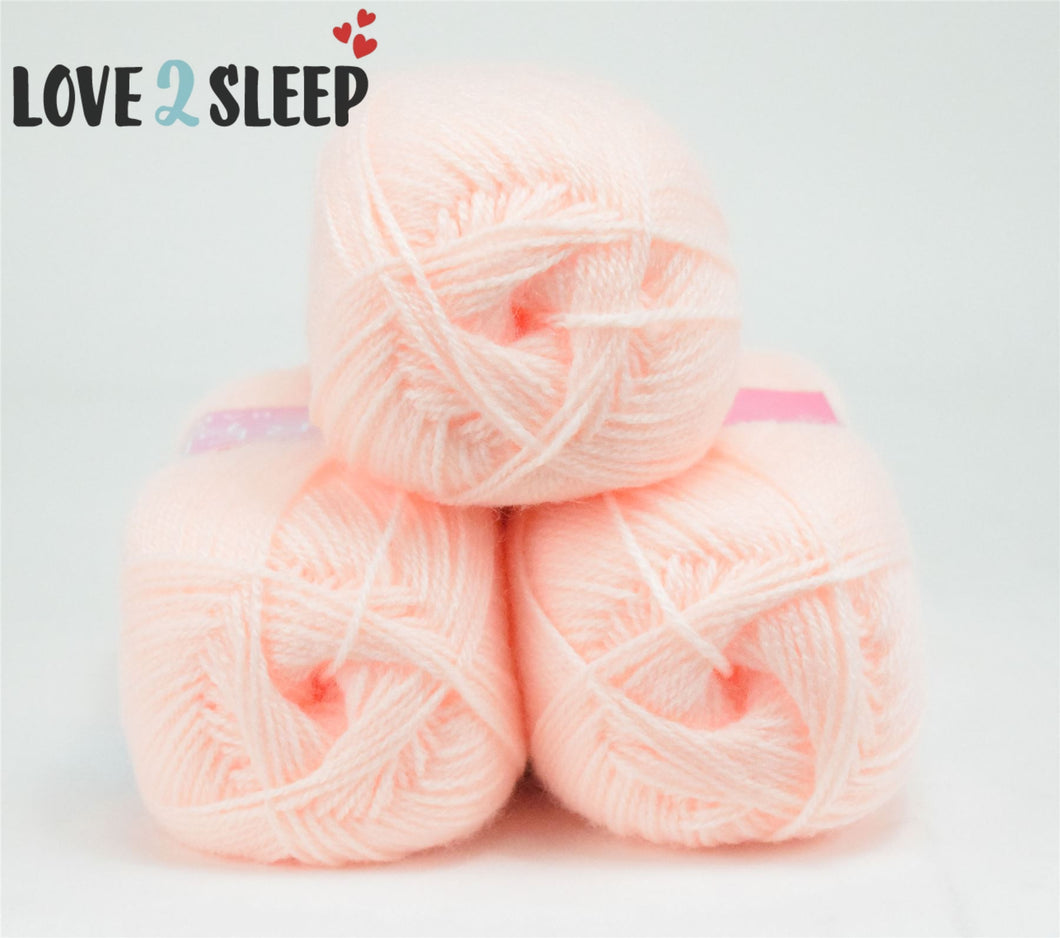 Premier Value Baby Double Knit Yarn Wool Acrylic Pack of 3 ( 3 x 100g) - Peach