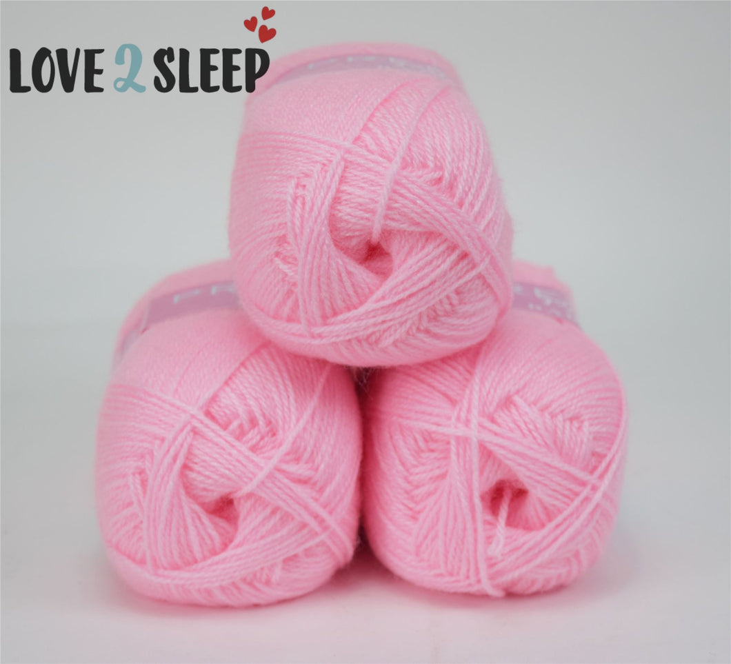 Premier Value Baby Double Knit Yarn Wool Acrylic Pack of 3 ( 3 x 100g) - Pink