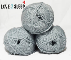 Premier Value Baby Double Knit Yarn Wool Acrylic Pack of 3 ( 3 x 100g) - Silver