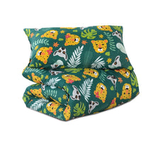 Load image into Gallery viewer, Kids Coverless Printed 7.5 tog Washable Quilt with Pillow Set 120 x 150 cm - Jungle Crew
