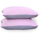 Reversible Poly Cotton Housewife Pillowcases (Pair) - Pink & Grey