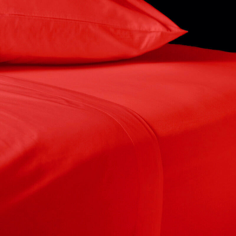 Polycotton Flat Sheet : Red