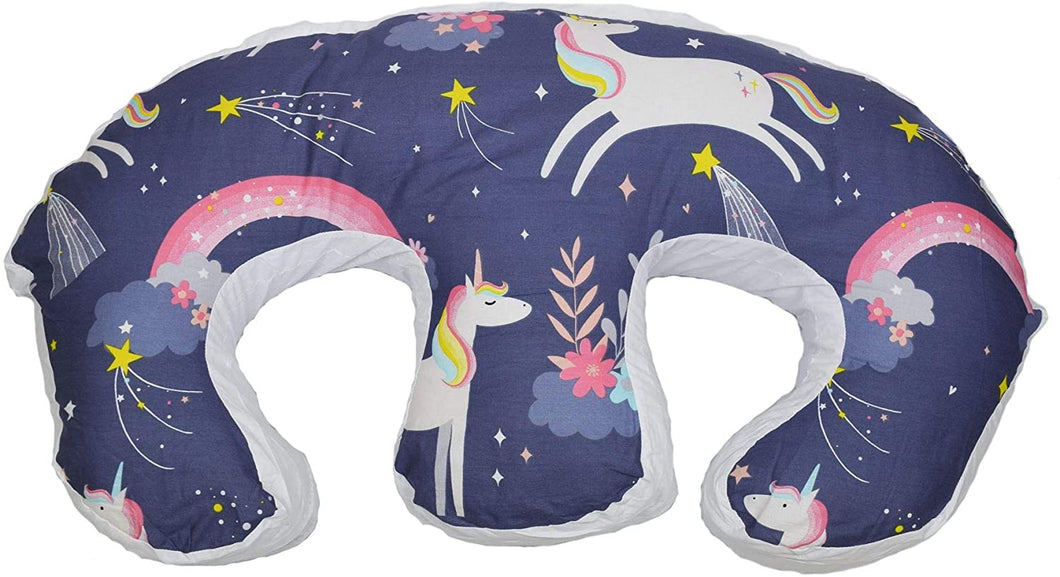 Twin Feeding Nursing Pillow Cushion for Complete Support: Night Unicorns